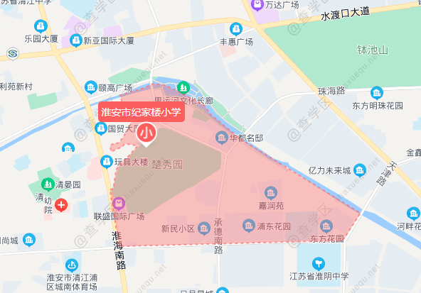 淮安市小学学区划分图图片