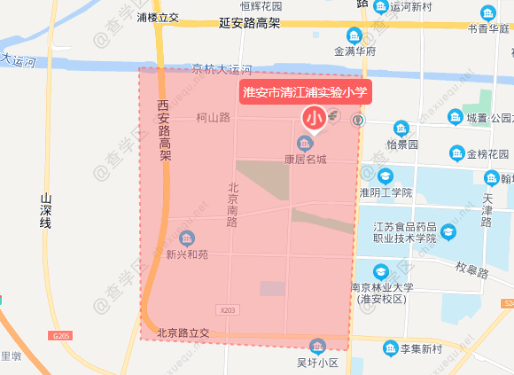 淮安市小学学区划分图图片