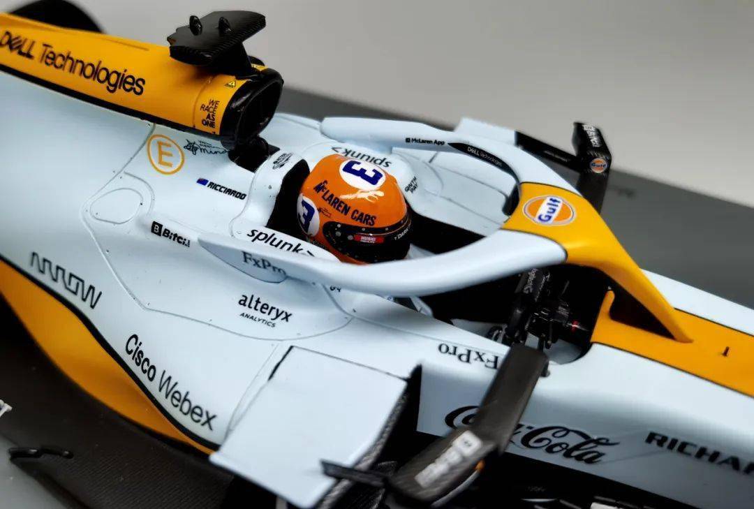 车模荐┃里卡多2021摩纳哥大奖赛海湾石油涂装车模