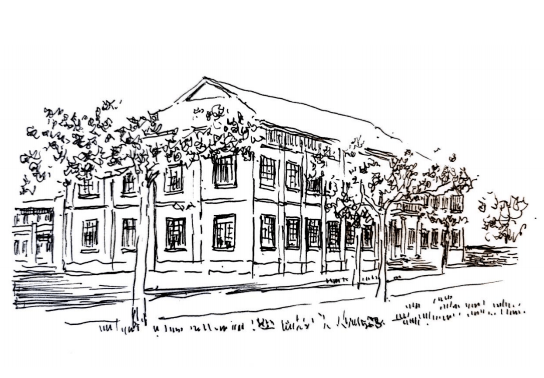 工艺实习场(今校史馆)1919年建成中一院,1982年拆除重建,次年建成东南