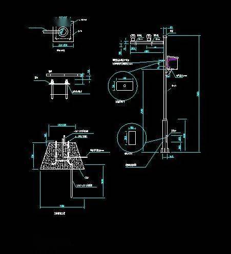 各种规格类型监控立杆大样图及智慧灯杆大样图