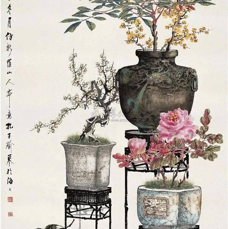 “海上画派”代表之一——孔小瑜_博古_周善_书画