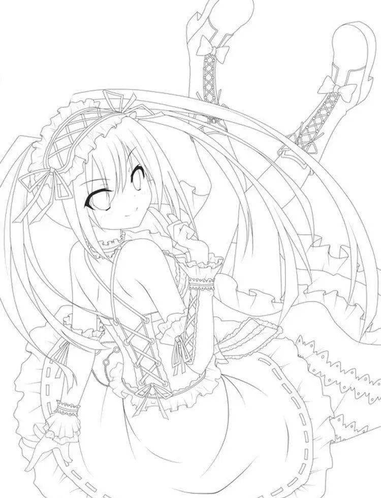 绘画技能分享线稿分享第95期约会大作战