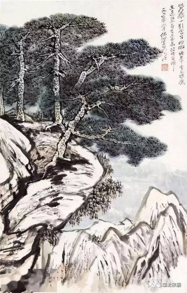 这位大师画松别有风骨