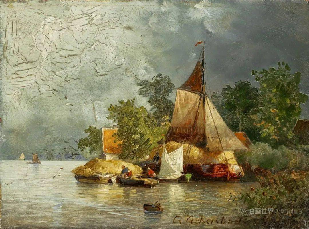 浪漫主义风格的德国风景画家安德烈亚斯阿亨巴赫油画作品欣赏