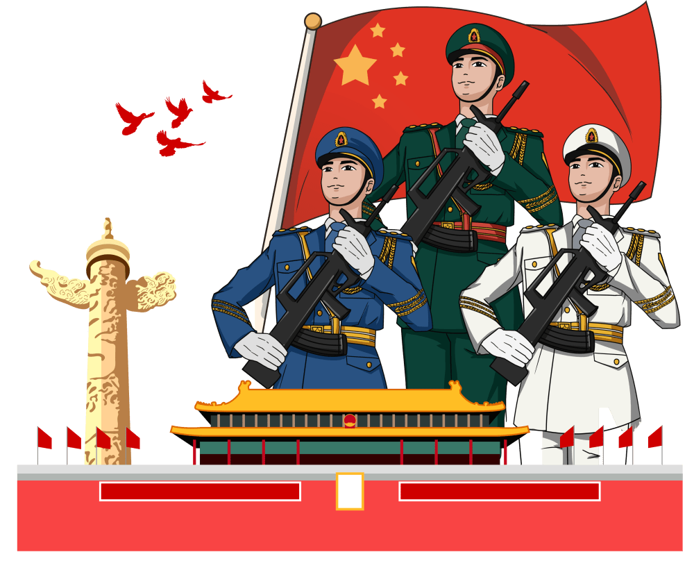 国防插画简单图片