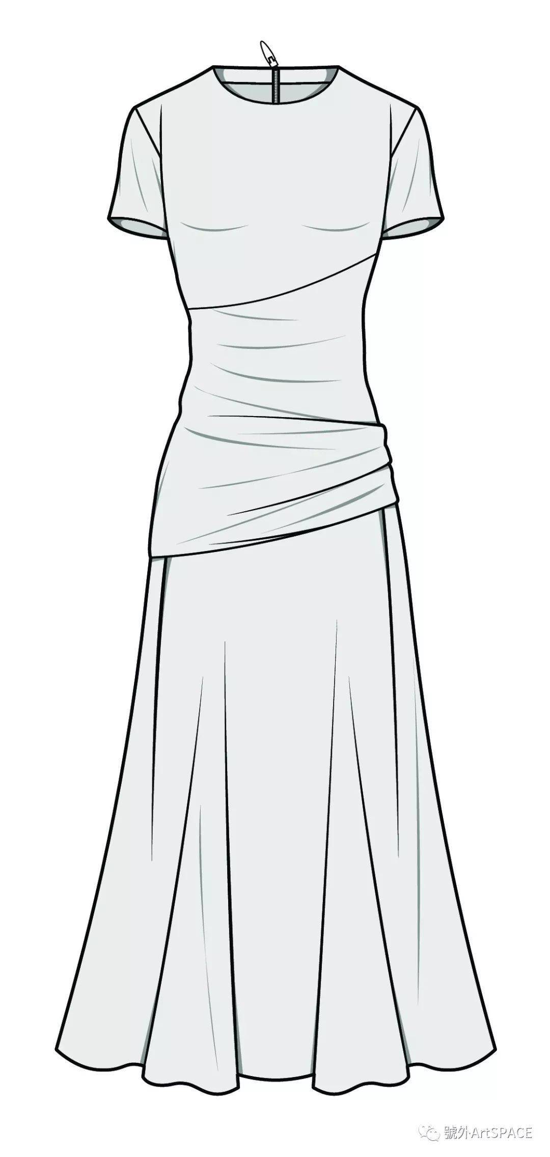 服装款式图上百款连衣裙平面款式图线稿专题