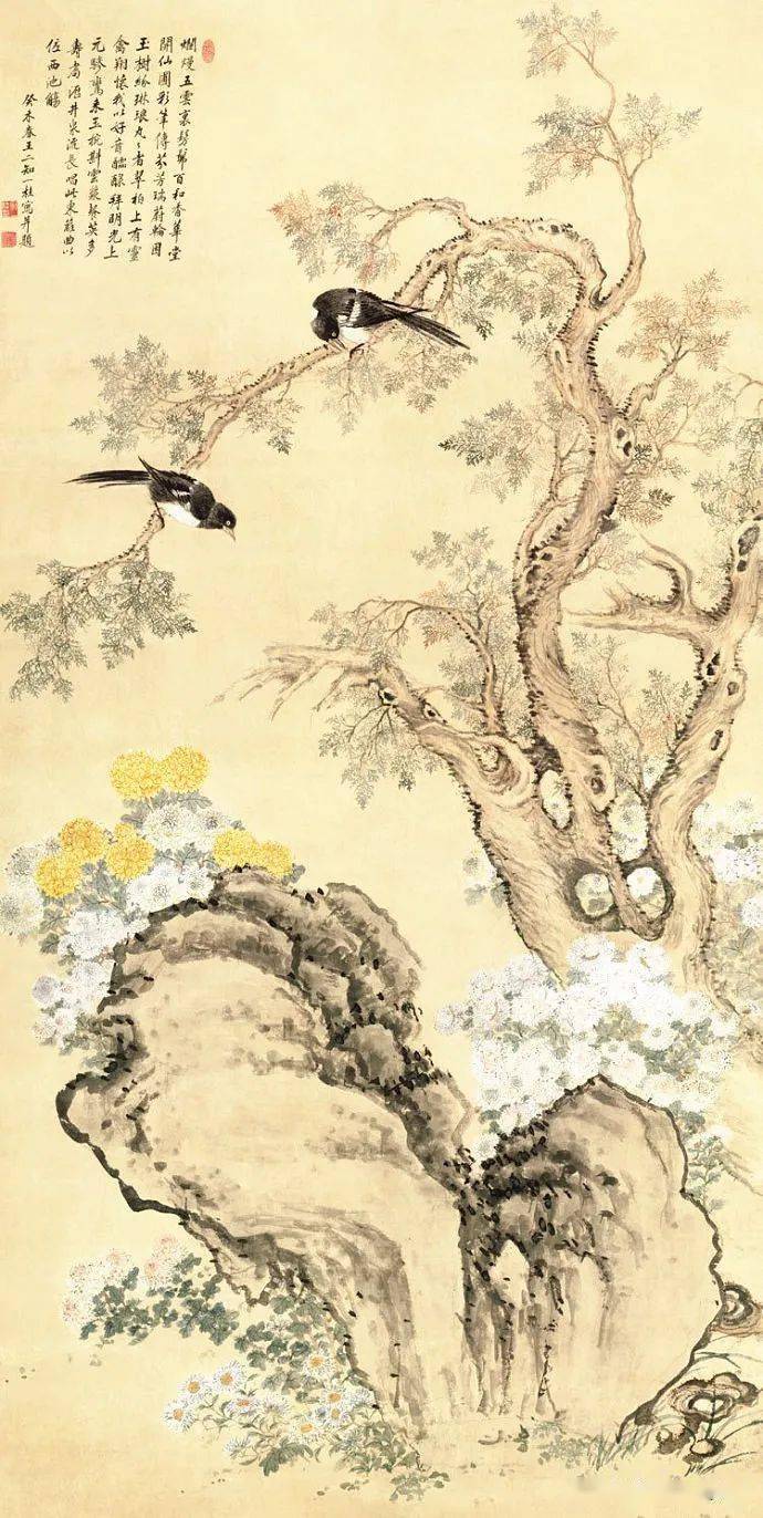 邹一桂  花鳥 清邹一桂工笔花鸟画欣赏