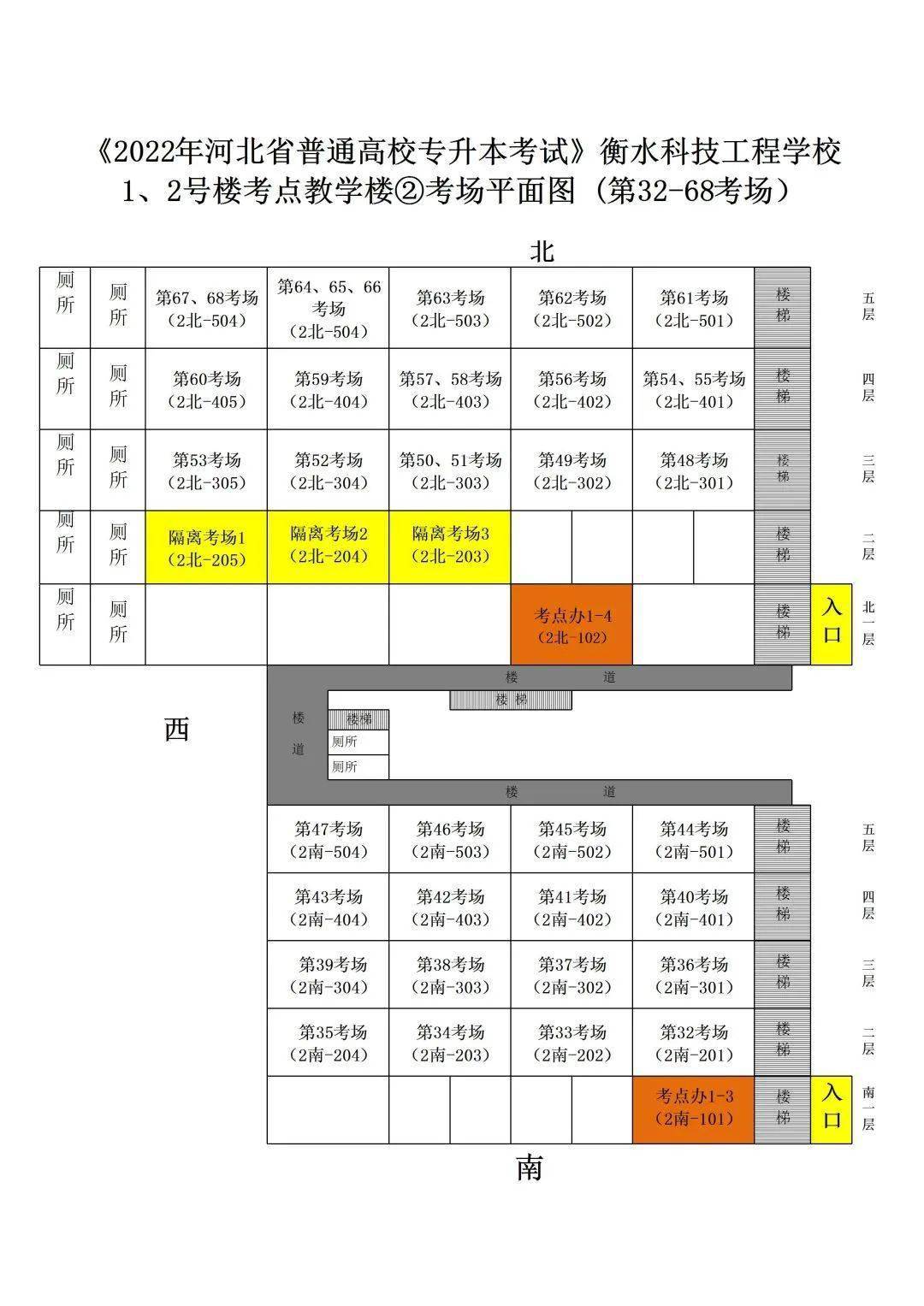 2022年河北省普通高校专升本考试考点考场分布