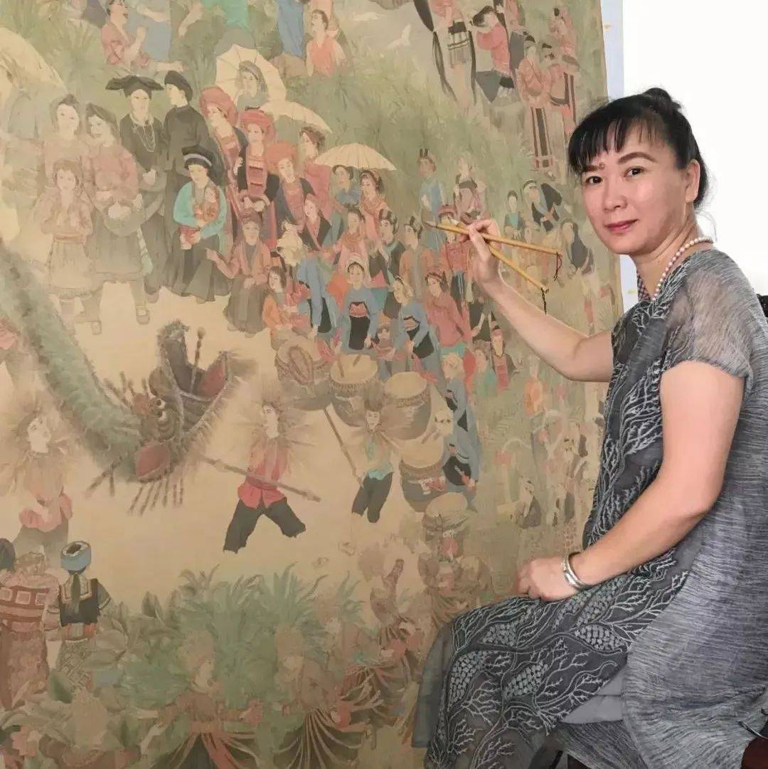 【国画天地】文海红用工笔画表现中华民族精神品格_创作_人物画_妈妈