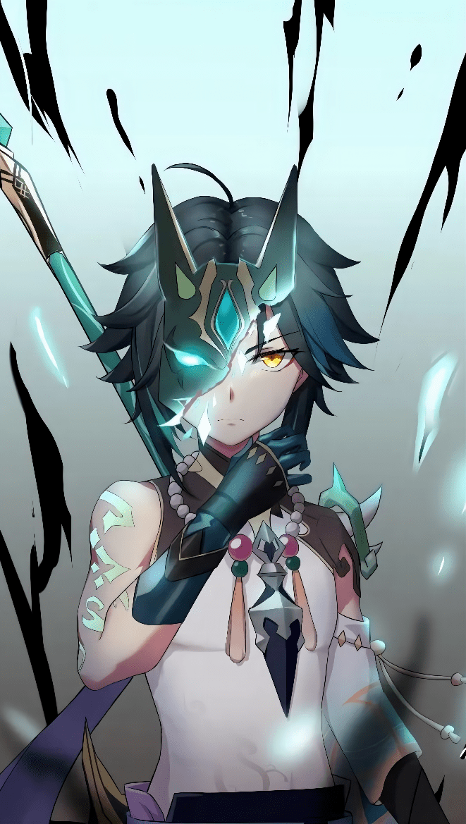 《原神》·魈壁纸"护法夜叉大将,三眼五显仙人,守护璃月港千年的绝色