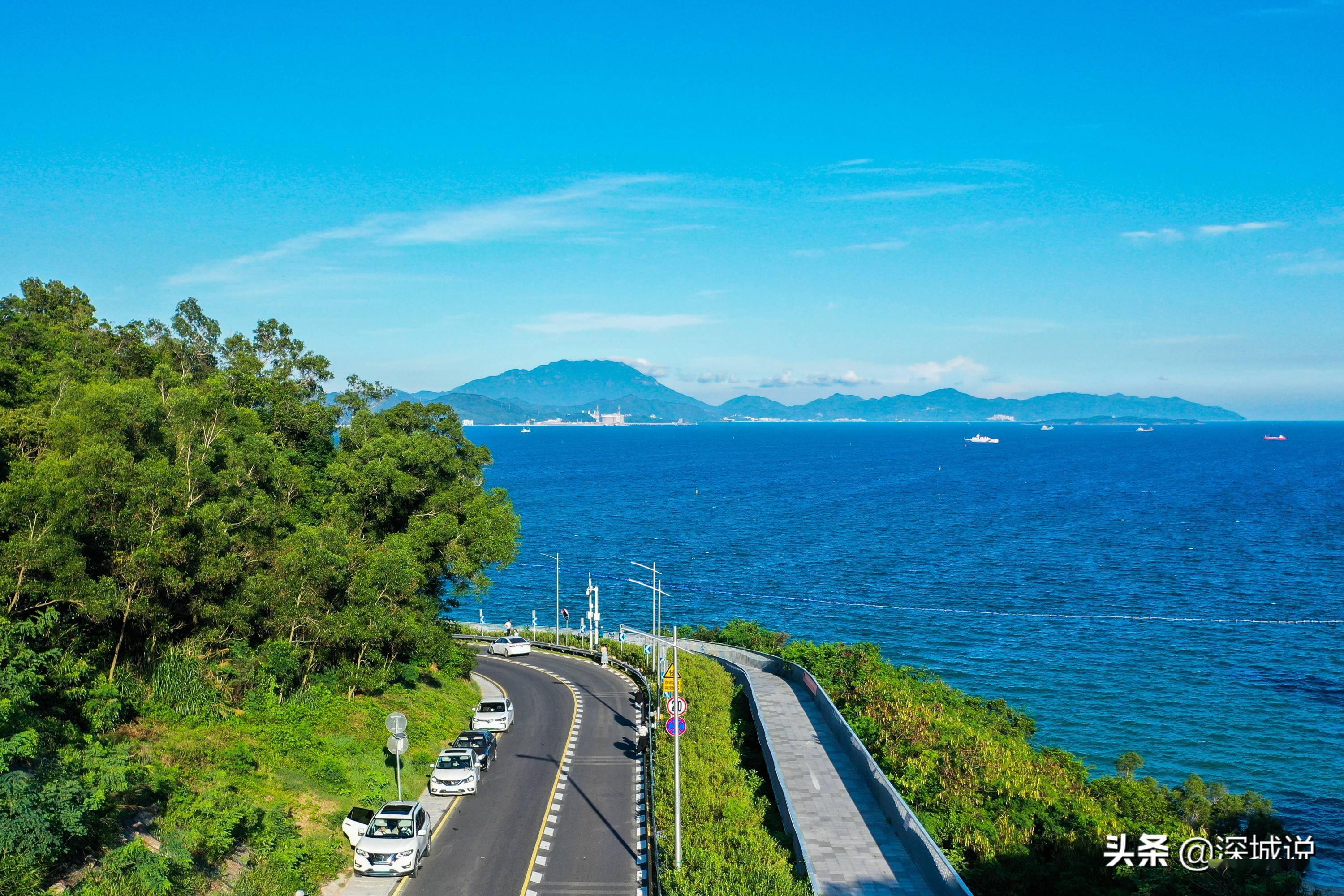 阳光正好,自驾去海边,修葺一新的深葵路太美了_美景_深圳_公路