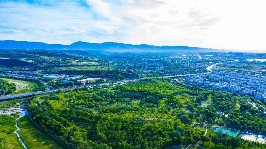 宁夏原州区清水河畔盛开文明花