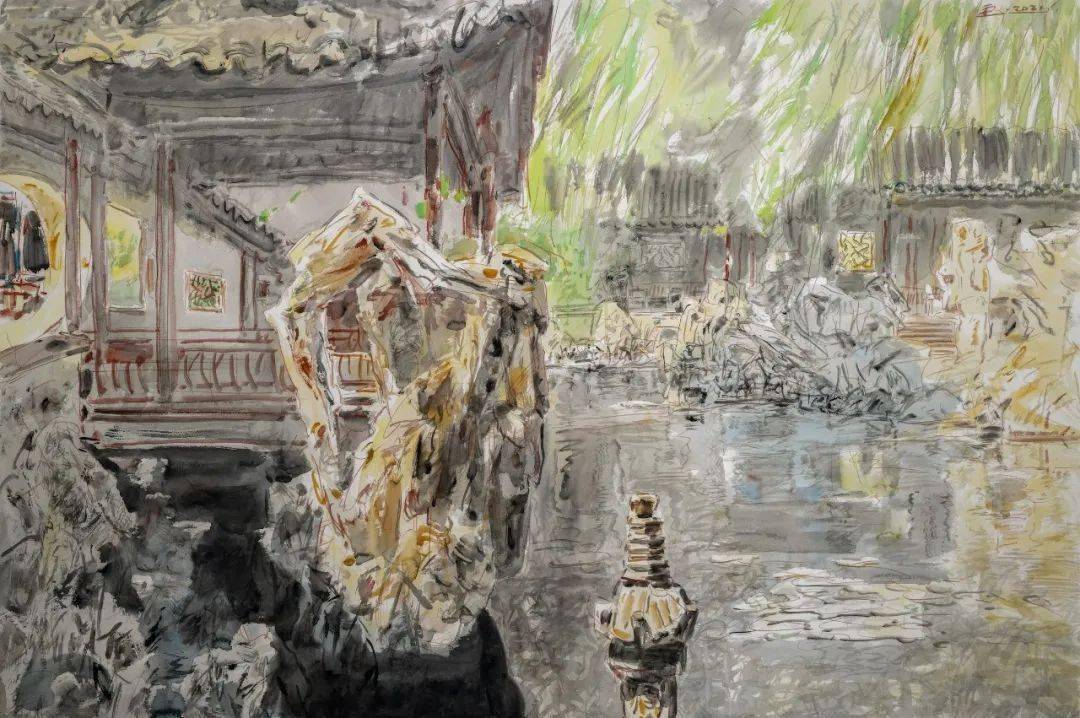 哈师大美术学院院长赵云龙水彩艺术展在水之湄在苏州卓美术馆开幕