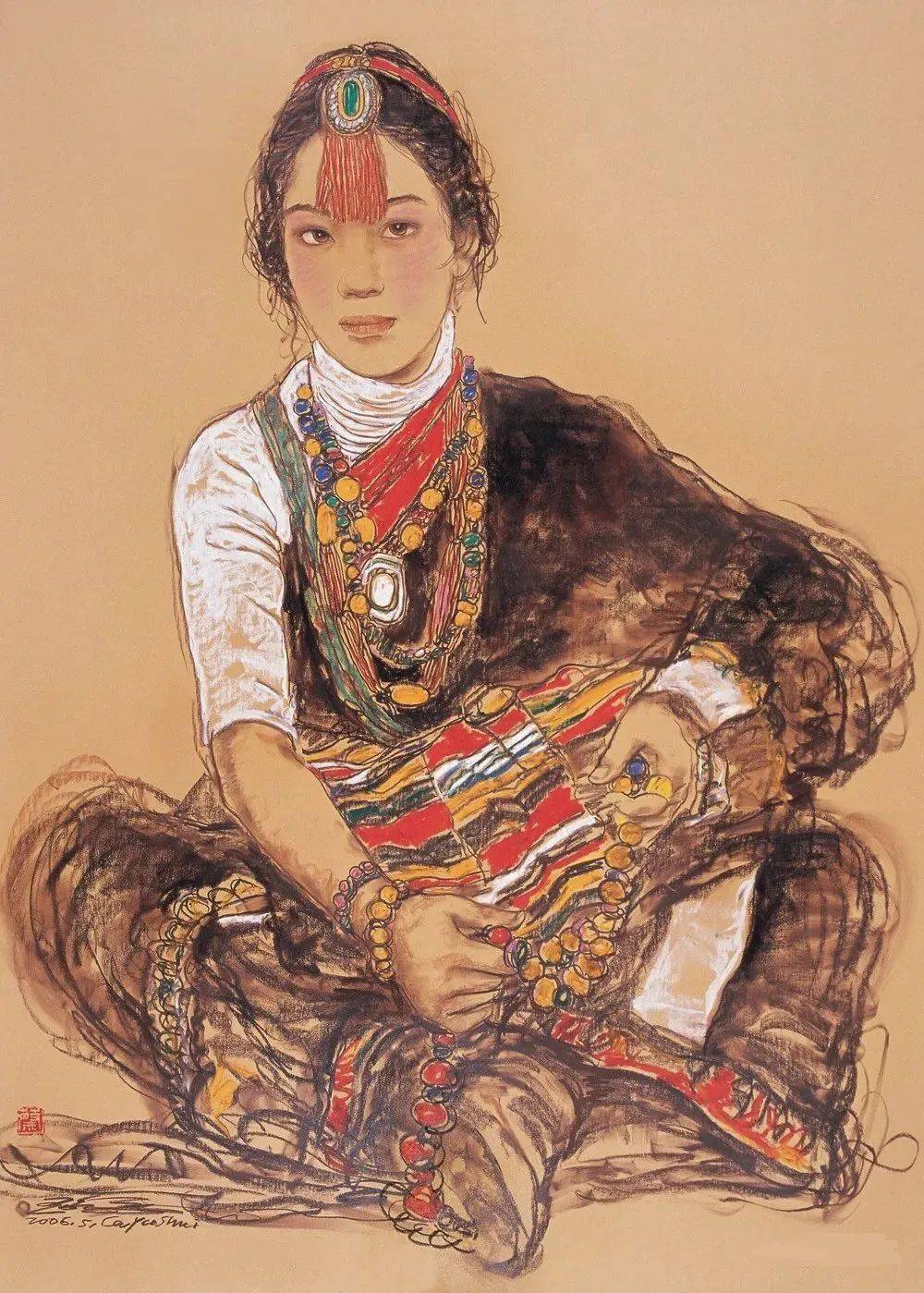 北京画院副院长蔡玉水粉彩系列作品欣赏,回味无穷!_cm_色纸_粉笔