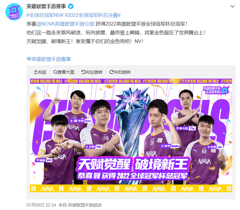 英雄联盟手游全球冠军杯:中国战队包揽冠亚军!_赛区_安旭_决赛
