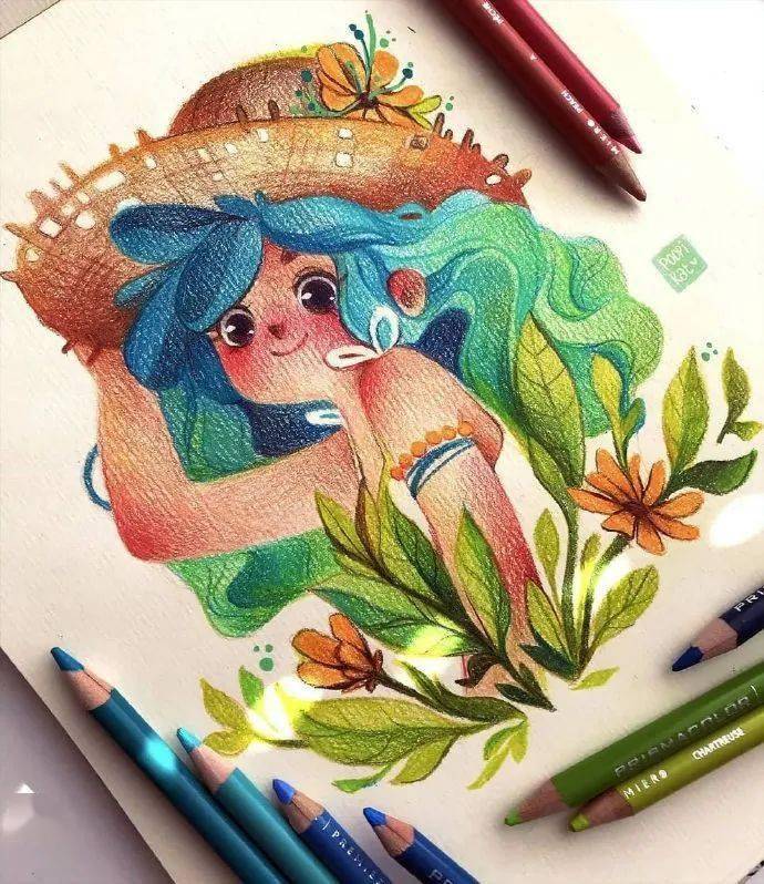 绘本风彩铅插画画面配色非常温暖