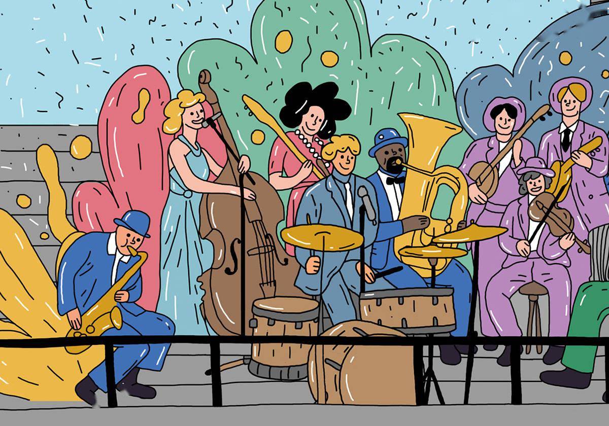 爵士乐音乐主题的插画创意 一组个性/细腻的插画视觉创意_朴琢_观点