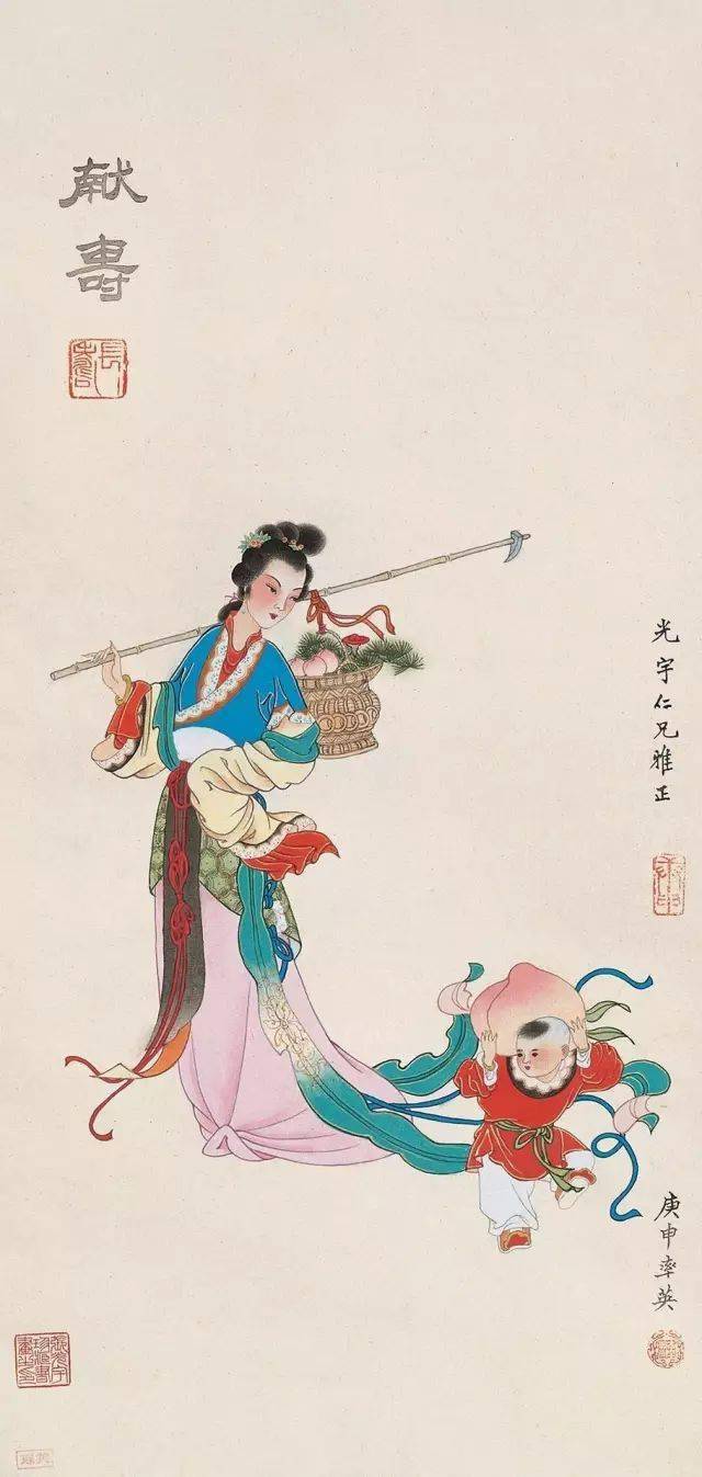 嫦娥奔月古画图片