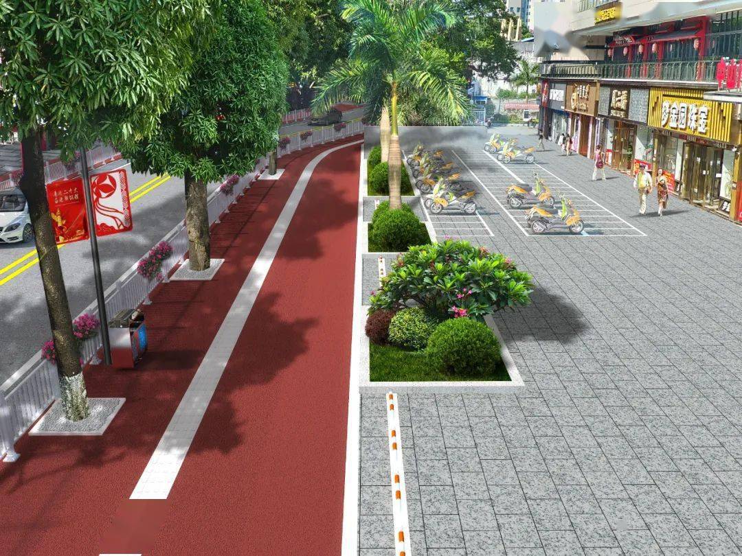 百色城区这几条人行道将改造提升效果图惊艳了