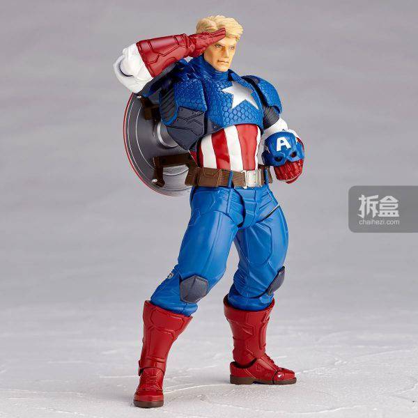 kaiyodo 海洋堂 山口式 漫威 美国队长 再版 美漫可动人偶_全高约