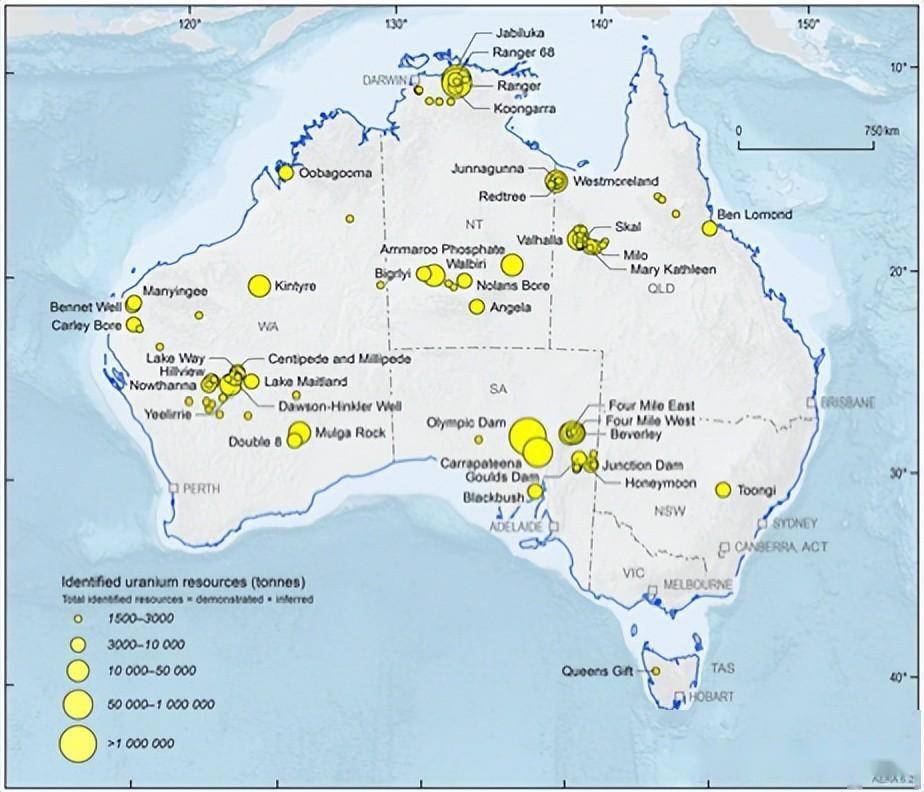 澳大利亚铀矿分布图图片