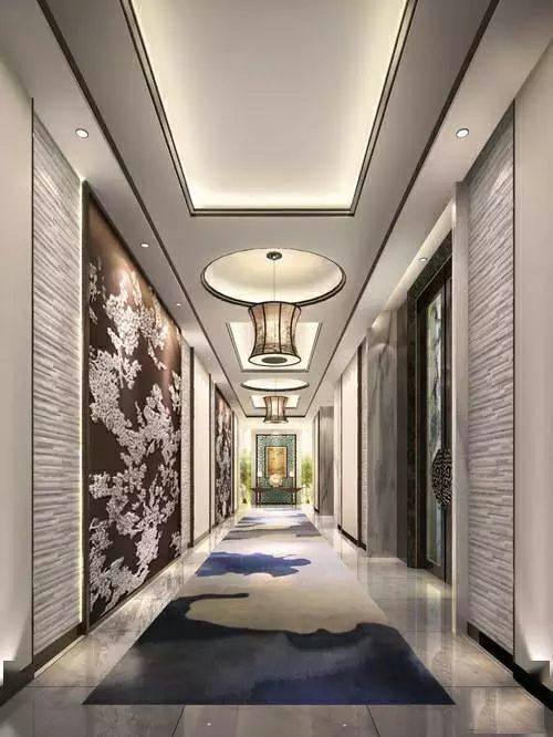 30个新中式走廊设计方案_过道_吊顶_空间