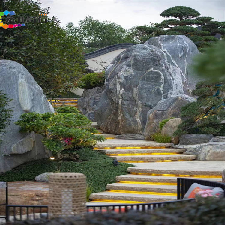 泰山石假山造景-梅州泰山石草坪点缀-泰山石多少元一吨_吨位_工程