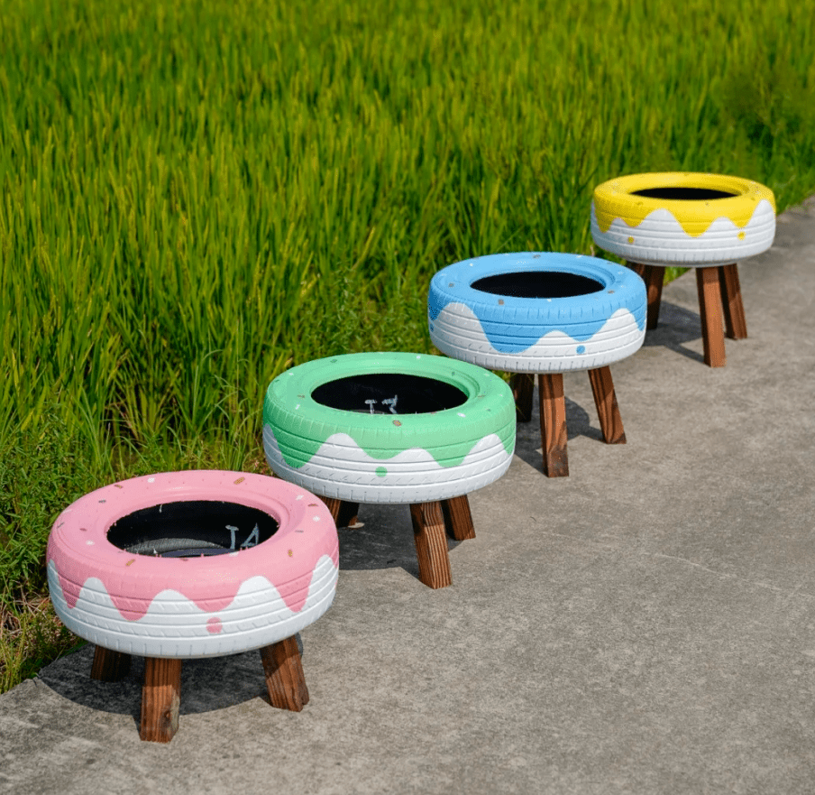 轮胎这么用居然可以变成孩子巨喜欢的玩具!