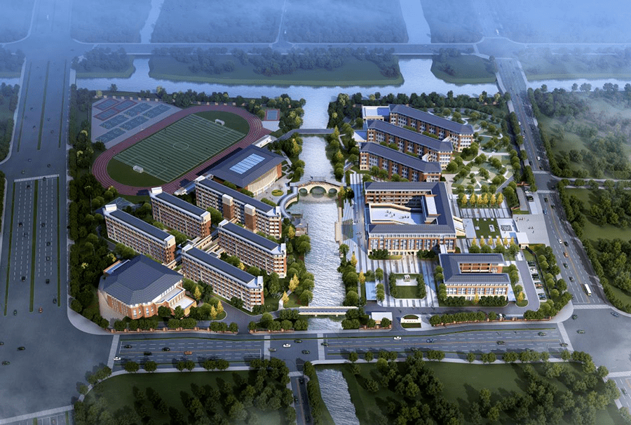 学校位于瑞安市飞云街道升天基村与杜山头村,占地面积11.