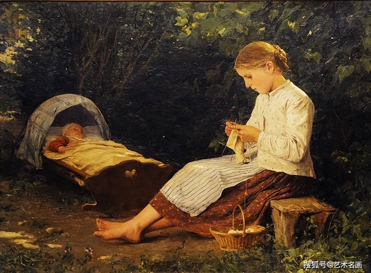 艺术名画丨瑞士画家阿尔伯特·塞缪尔·安克尔人物油画作品_anker