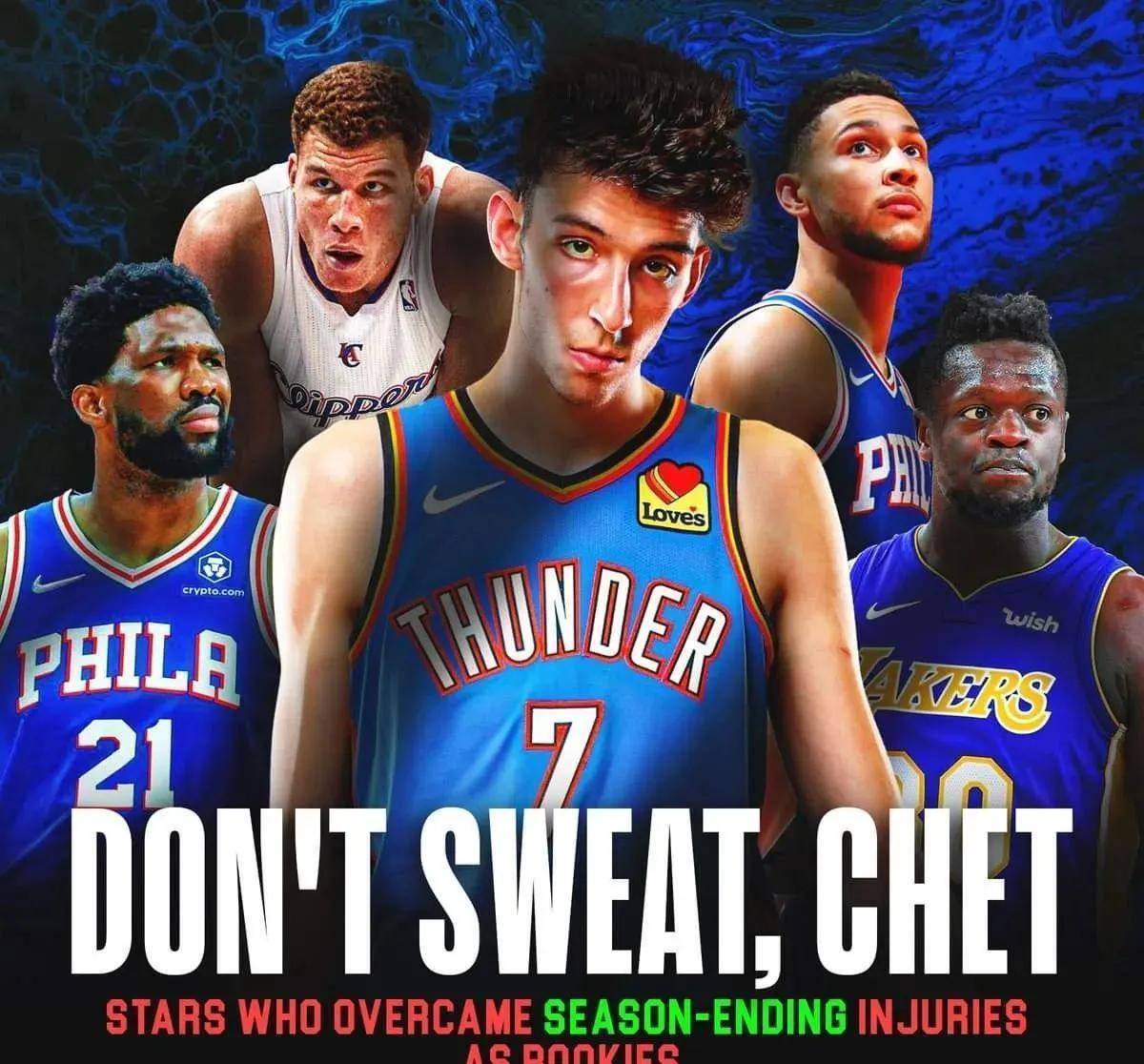 霍尔姆格伦赛季报销，他是21世纪以来第5位赛季报销的前三新秀