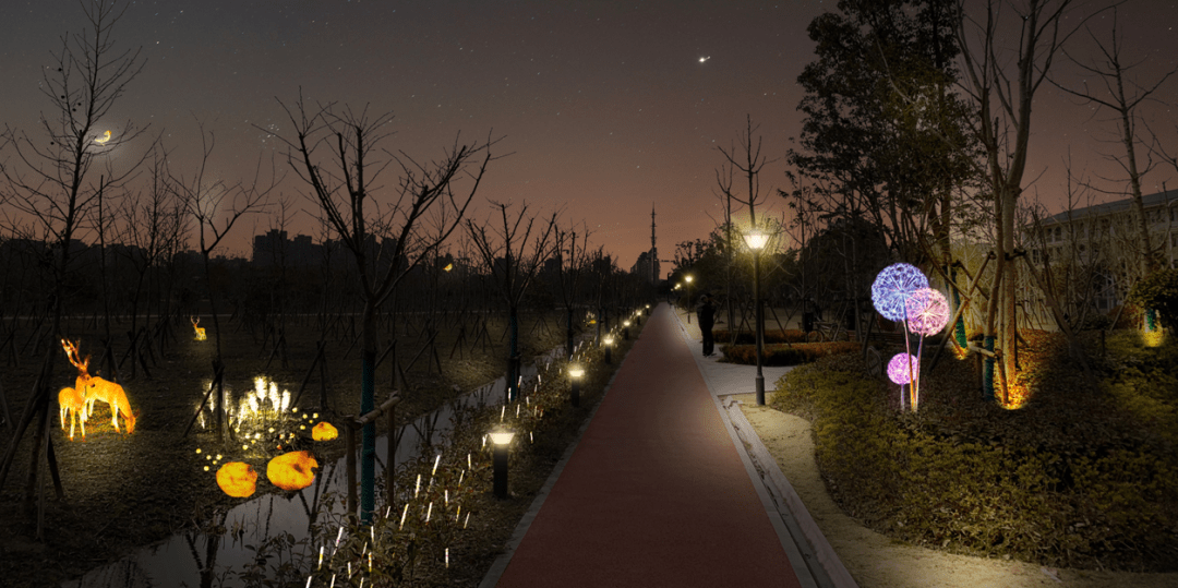 松江这处绿地醉美夜景将上线,抢先看→_照明_童趣_步道