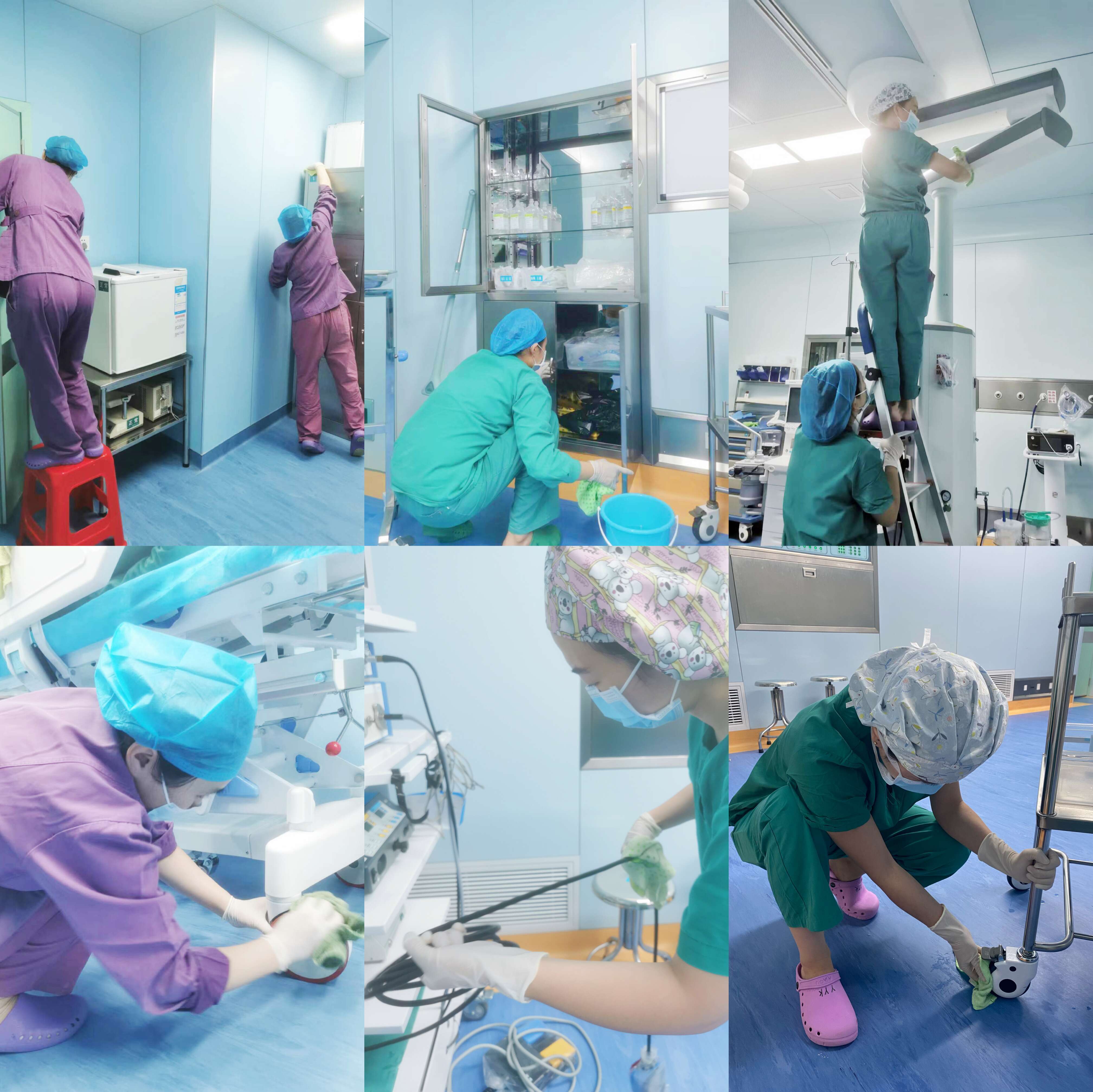 此次活动主要以"清洁整理"和"全面消毒"为重点,围绕科室的手术区域和