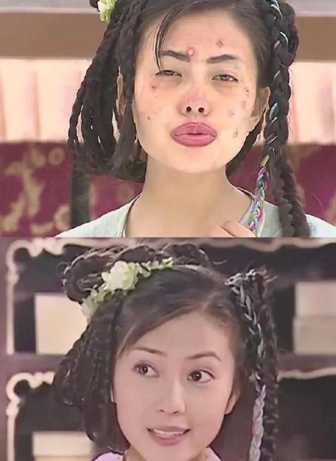 女神高圆圆的扮丑可真是很有诚意了,能在这么美的一张脸上,化上这样的