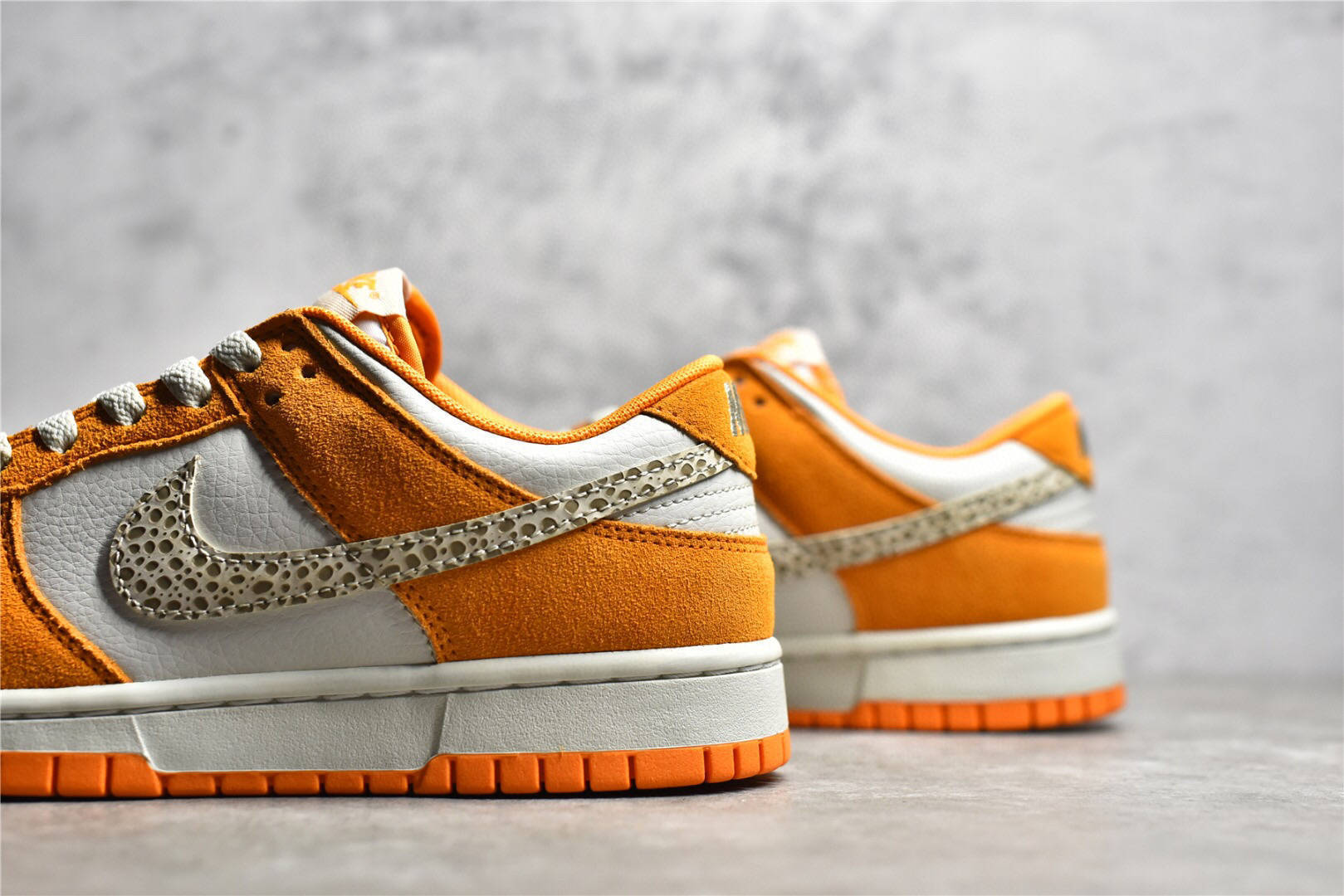 耐克nikedunk low safari swoosh 狩猎风豹纹钩白橙运动鞋_橙色_部分