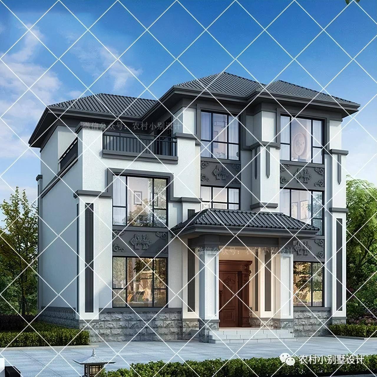 40款新中式二层三层自建别墅设计图,美到骨子里的中国风_农村_房子