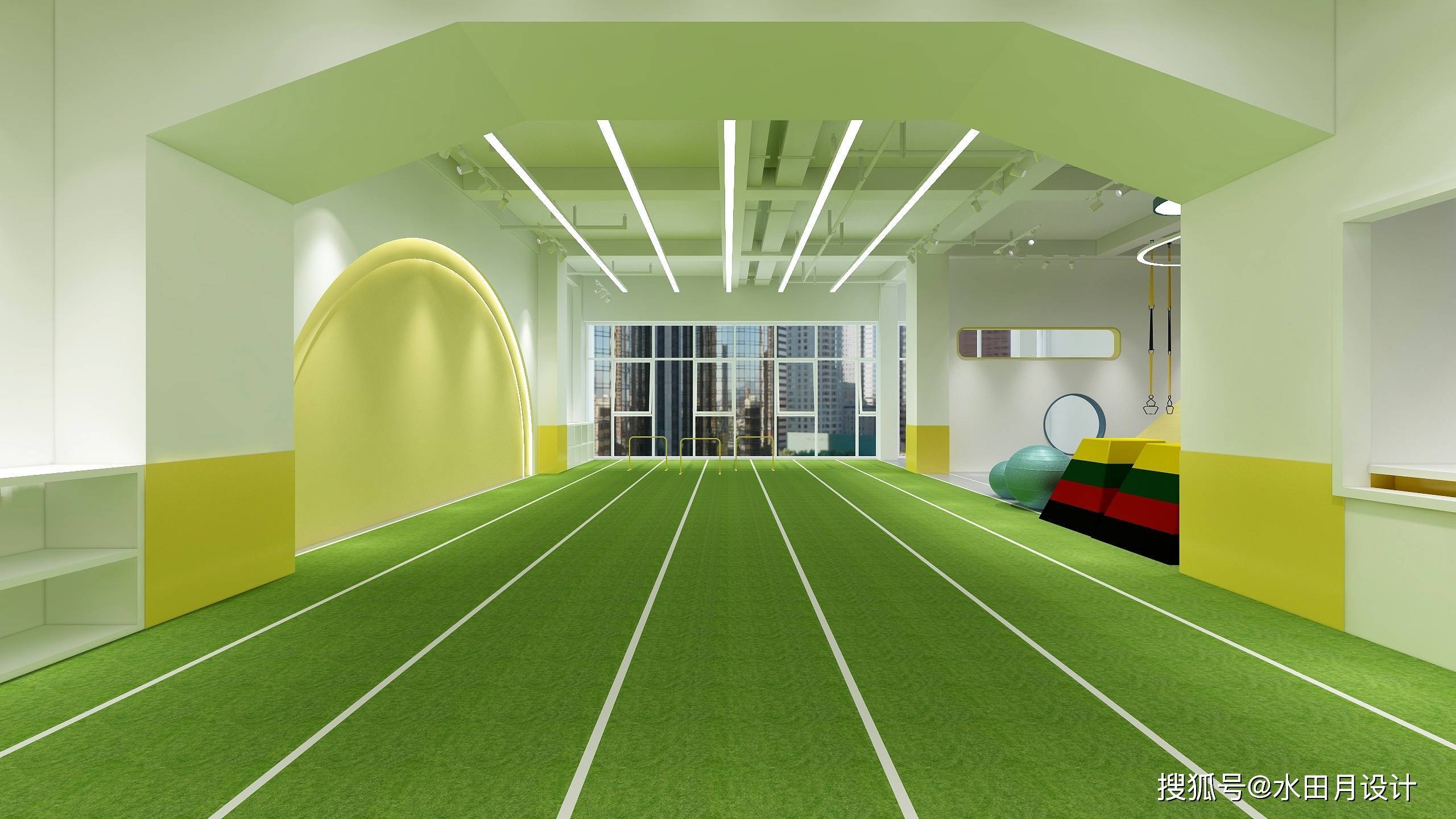 现代小清新少儿体能训练中心设计_教育_购物_教室