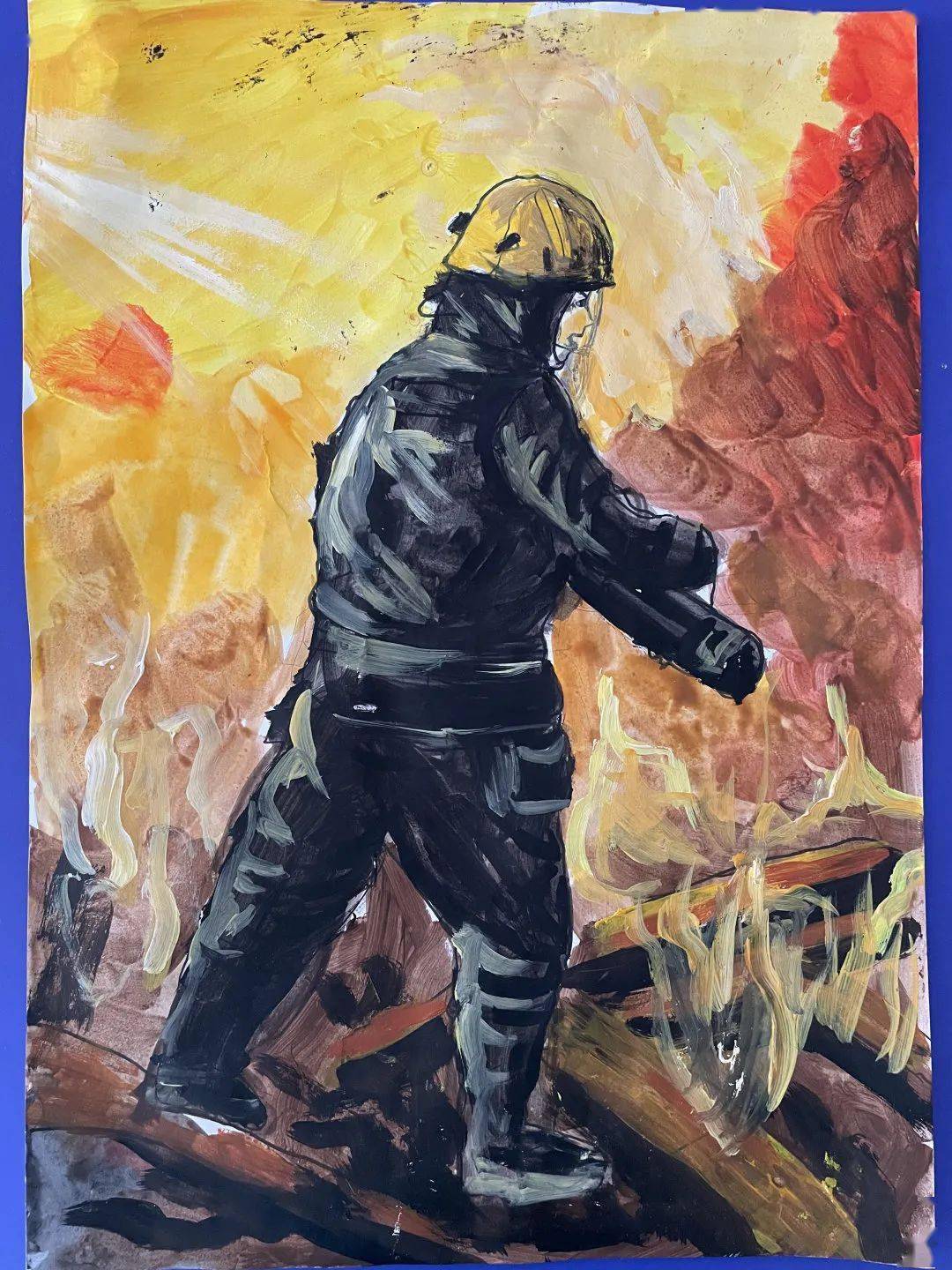 易阳《我心中的消防战士》——钟澌欣二等奖《烈火雄心》——蔡舒阳