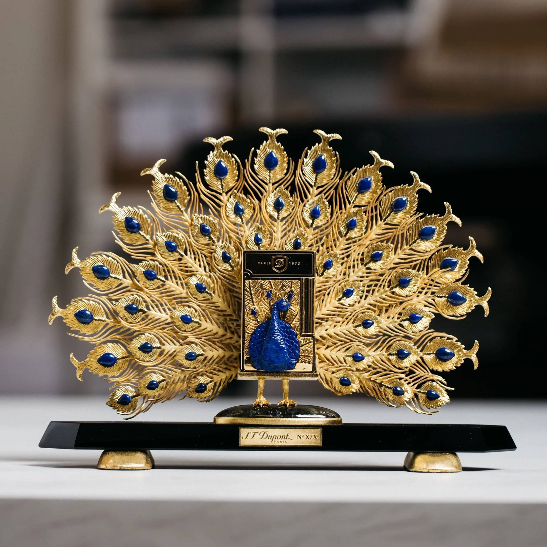 2018年特殊定制款孔雀开屏peacock 打火机法国都彭高端定制系列