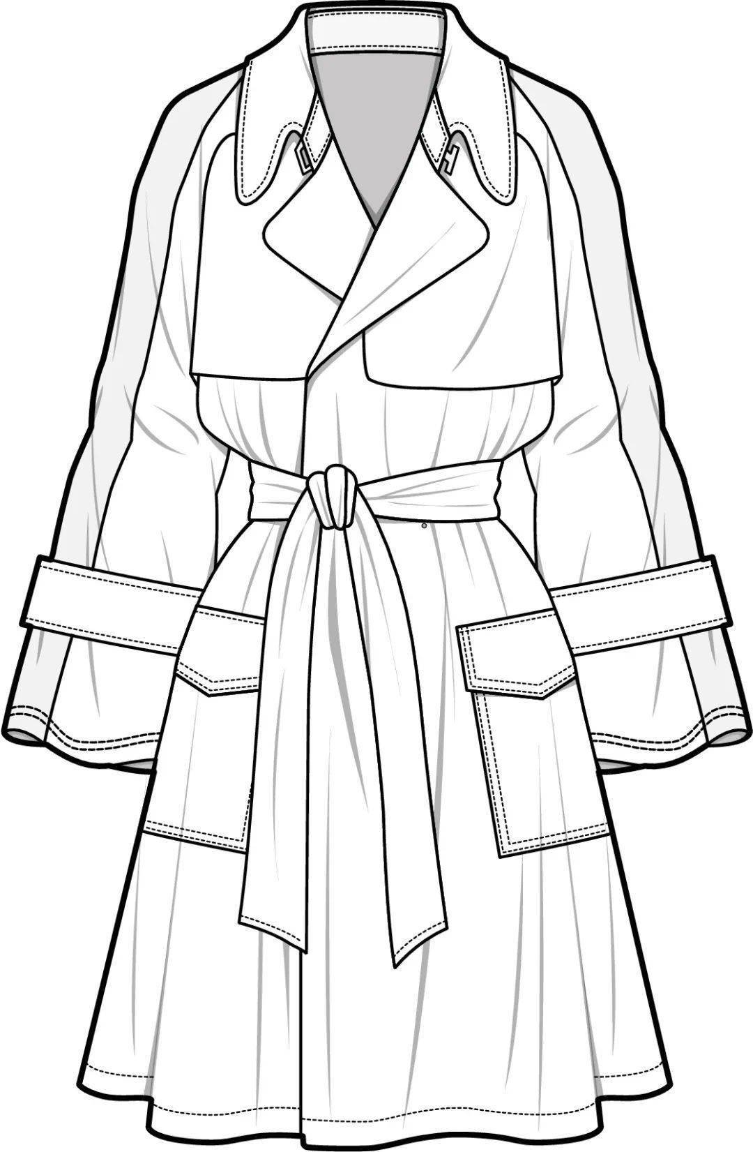 风衣款式图素材合集_处理_侵权_星标