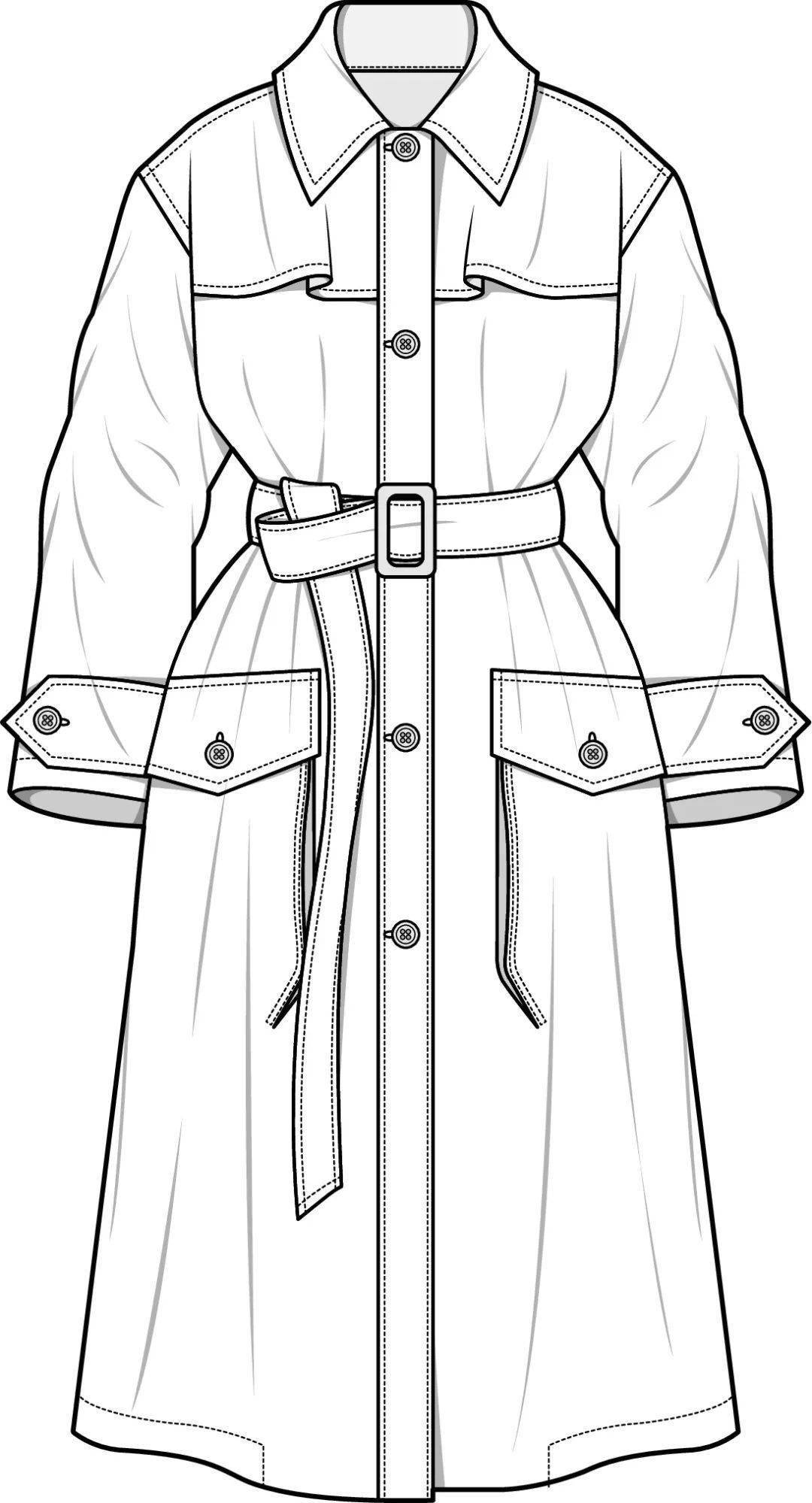 风衣款式图素材合集_处理_侵权_星标