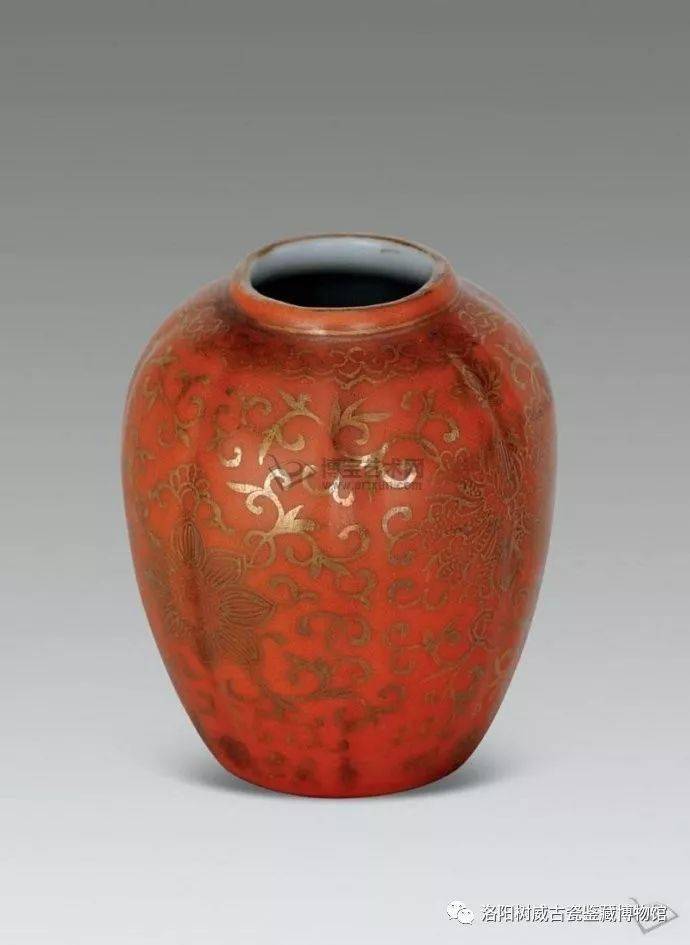 老的珊瑚红釉描金瓷器也很美，不妨看看_手机搜狐网