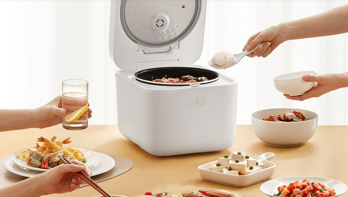 米家智能快煮电饭煲5L:28分钟一键快煮,5L大容量全家齐享