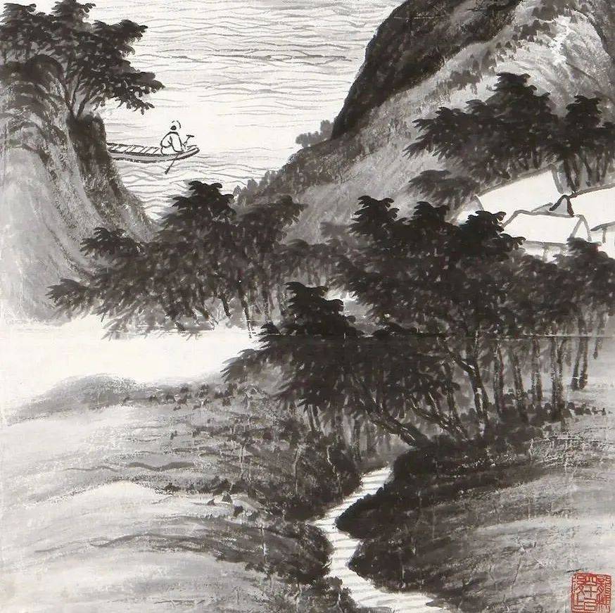 这墨笔山水，真超逸_民国_中国_著名画家