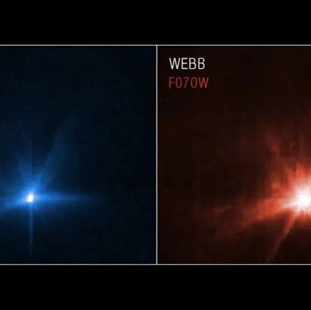 韦布和哈勃望远镜首度合作，拍摄“飞镖”撞击小行星画面_Webb_空间_迪莫