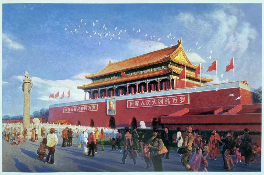 油画《天安门之晨》 130x200cm/2006 王晖油画《印尼罗布岛卖椰子的