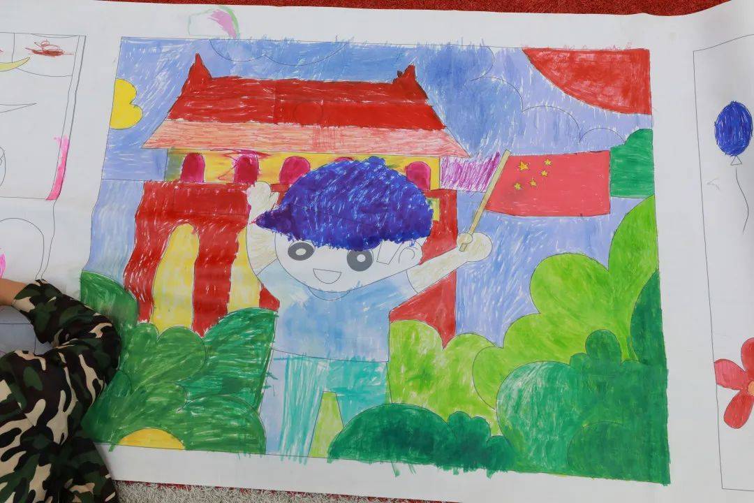 幼儿园五星红旗绘画图片