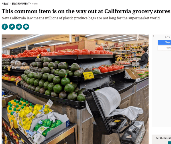 This common item is on the way out at California grocery stores