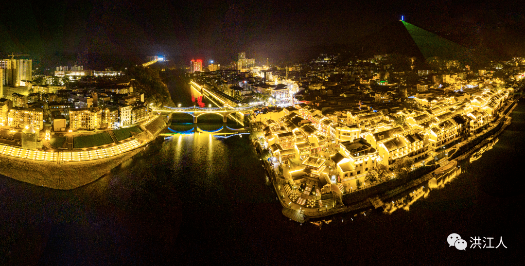 洪江古商城夜景图片